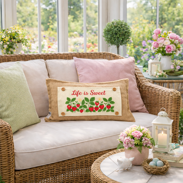 PANEL ONLY: RECTANGLE Spring, Summer, Garden Lover, Plants, Flowers; Life is Sweet STRAWBERRY PATCH