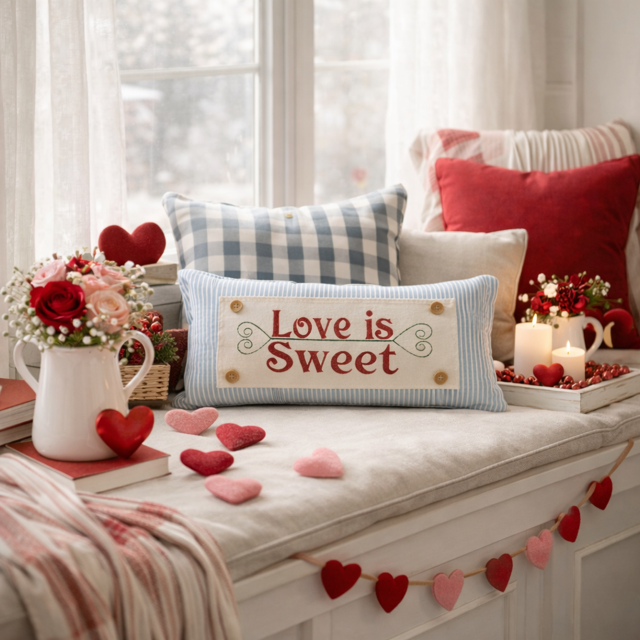 GLITTER PANEL ONLY:  RECTANGLE Glitter Holiday Panel: Winter, Valentines Cherry Pink, Love, Spouse, Partner; LOVE IS SWEET