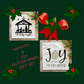 2 GLITTER PANELS ONLY: SQUARE Glitter NATIVITY OH HOLY NIGHT and GLITTER JOY TO THE WORLD