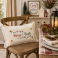 PANEL ONLY RECTANGLE:  Holiday Panel: Winter, Christmas Lights, String of Lights, Farmhouse, Red, Green, Blue ; MERRY & BRIGHT