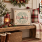 PANEL ONLY: SQUARE Christmas Green Red Reindeer; NORTH POLE STAMP