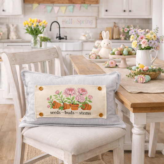 PANEL ONLY: RECTANGLE Spring, Summer, Floral, Garden Lover, Plants, Flowers; PINK  PEONIES in POTS