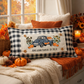 NEW! RECTANGLE GLITTER SPRING/SUMMER/FALL BUNDLE:  3 seasons + GRAY/WHITE TICKING STRIPE REC. pillow: GLITTER MOTHER'S MAKE THE WORLD GO 'ROUND, BARN QUILT, PUMPKIN TRUCK