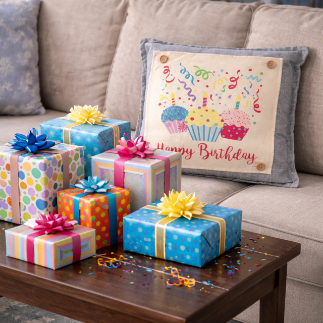 MISFIT PANEL ONLY: SQUARE Entry, Birthday, Between Holidays, House Warming, Host, Neutral: SQUARE HAPPY BIRTHDAY