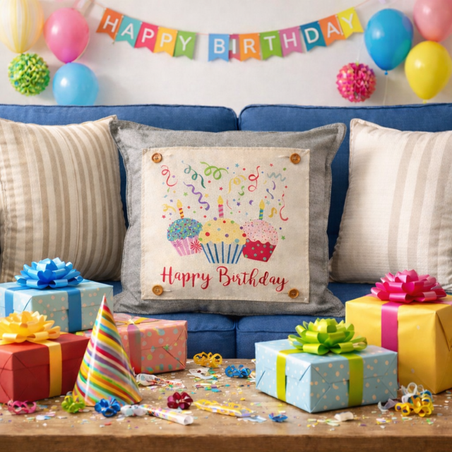MISFIT PANEL ONLY: SQUARE Entry, Birthday, Between Holidays, House Warming, Host, Neutral: SQUARE HAPPY BIRTHDAY