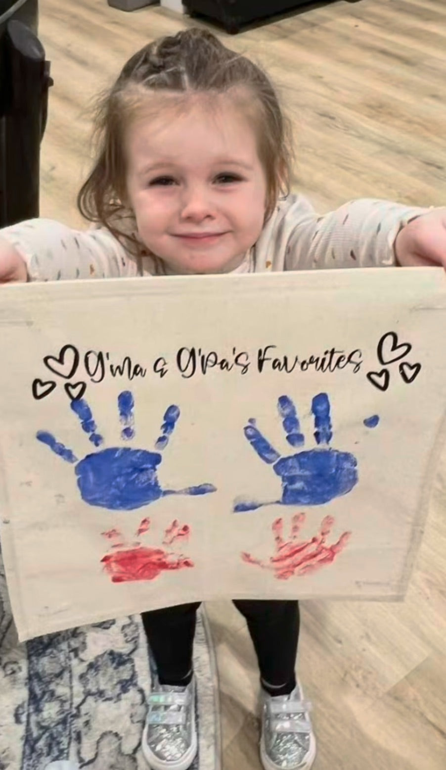 CUSTOM PANEL ONLY: SQUARE Valentines, Mother's Day, Grandma, Grammy, Fall, Autumn, Thanksgiving, Christmas; Turkey Hands Paintable Mimi, Granny, Gramma, Nana, Grandma's Helper CUSTOM HANDPRINT PANEL SQUARE