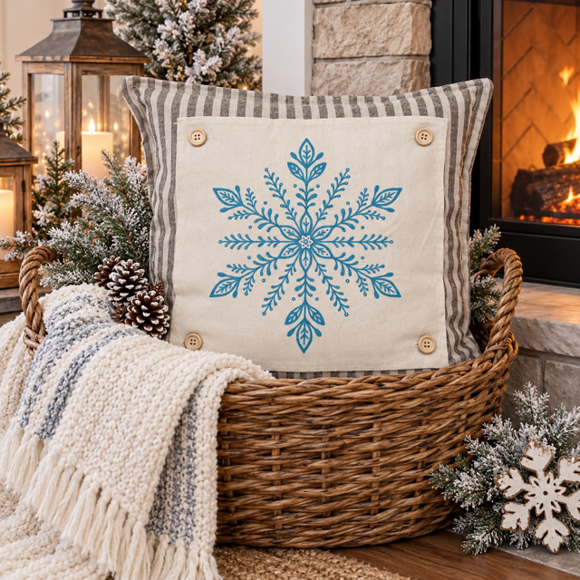 NEW! WINTER BUNDLE:  3 seasons + HOMESTEAD pillow: MERRY MERRY MERRY, SNOWMAN HEAD, HEARTS