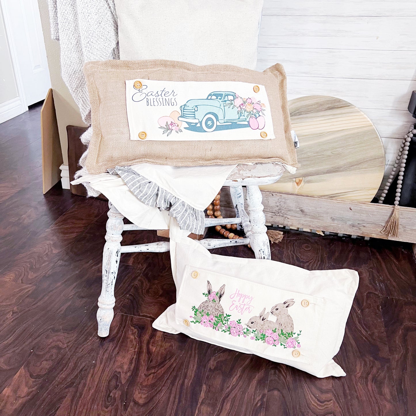 4 PANEL ONLY BUNDLE: RECTANGLE Easter Bundle Panels PASTEL EGGS / EASTER TRUCK / CARROTS / FLORAL BUNNIES