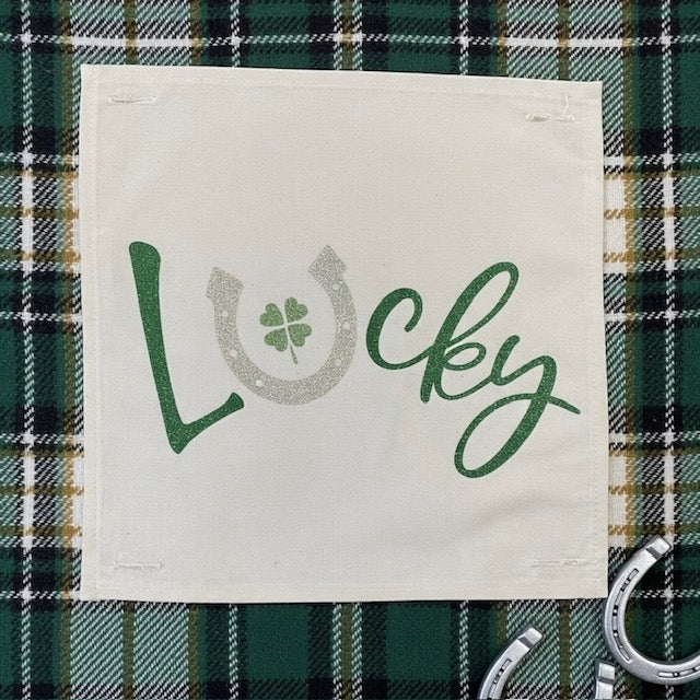 GLITTER PANEL ONLY: SQUARE, Irish Kisses & Shamrock Wishes; Spring St. Patrick's Day, SQUARE GLITTER LUCKY