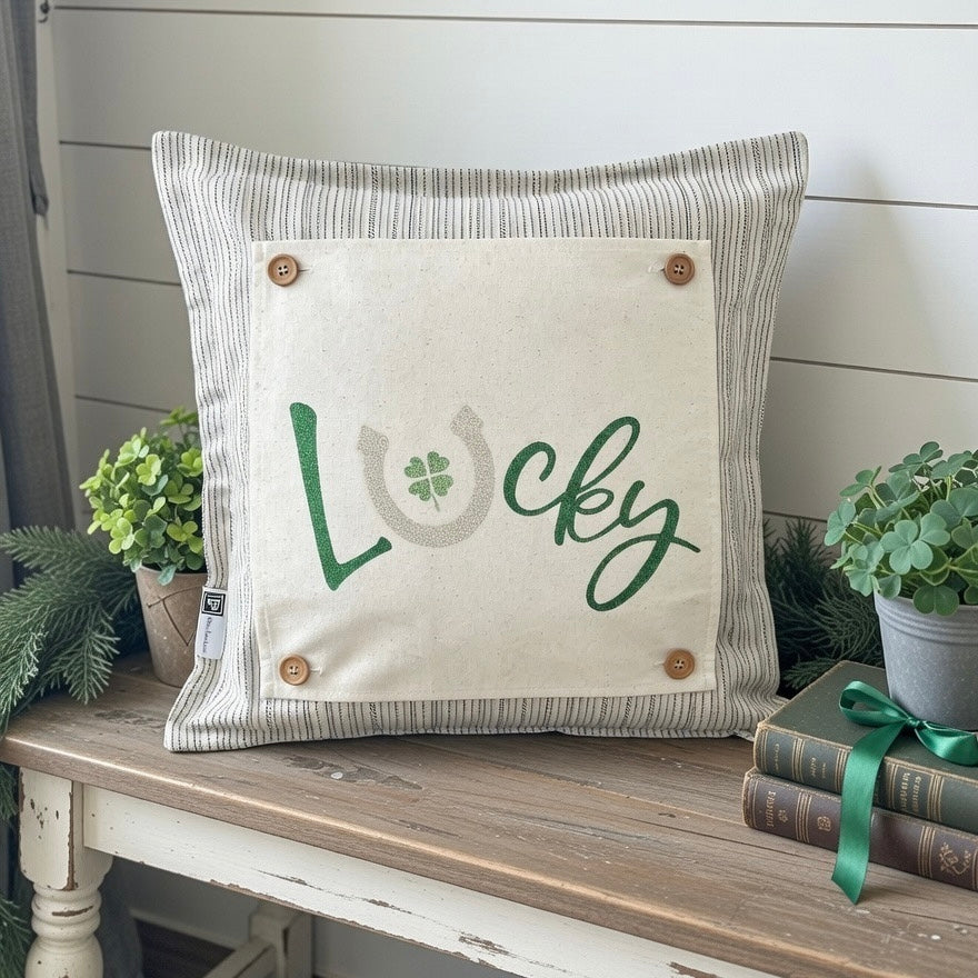 GLITTER PANEL ONLY: SQUARE, Irish Kisses & Shamrock Wishes; Spring St. Patrick's Day, SQUARE GLITTER LUCKY