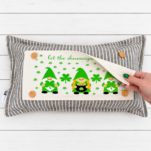PANEL ONLY: RECTANGLE Holiday Spring, St. Patrick's Day, March 17th Leprechaun, Horse Shoe, Green, Irish, ST. PATTY'S GNOMES