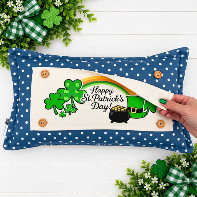 PANEL ONLY: RECTANGLE Holiday Spring, St. Patrick's Day, March 17th Leprechaun, Horse Shoe, Green, Irish, ST. PATTY'S TRIO