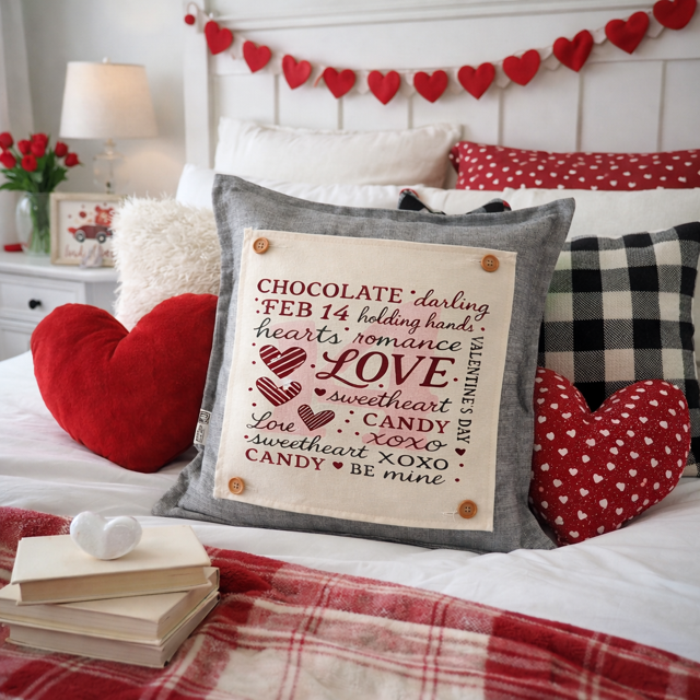 NEW! WINTER BUNDLE:  3 seasons + CHARCOAL pillow: CHRISTMAS TREE, SNOWFLAKE, V-DAY SUBWAY ART