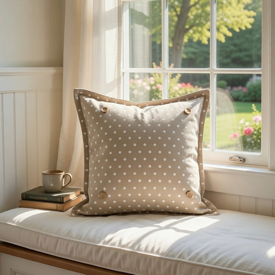 NEW! SPRING/SUMMER BUNDLE:  3 seasons +TAN POLKA DOT pillow: SPRING BOOTS, EASTER BASKET, SUMMER POPSICLES