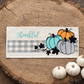 PANEL ONLY: RECTANGLE Autumn Thanksgiving Pumpkins Cider Bless Gratitude Gingham THANKFUL PUMPKIN