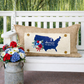 PANEL ONLY: RECTANGLE Summer; Picnic Table Cloth Stars Stripes America, Red, White, Blue; USA MAP