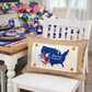 PANEL ONLY: RECTANGLE Summer; Picnic Table Cloth Stars Stripes America, Red, White, Blue; USA MAP