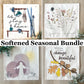 4 PANEL ONLY BUNDLE: SQUARE Softened Seasonal Bundle SAVE!!!: LET'S STAY HOME, PRESSED FLOWERS, TOMB, ACORN BRANCH