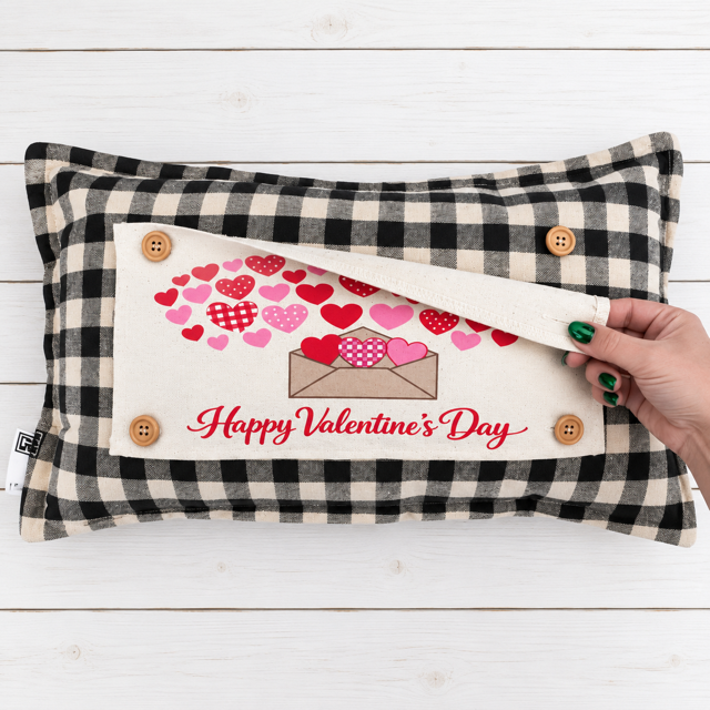PANEL ONLY:  RECTANGLE Holiday Panel: Valentines, Winter, Love, Hugs, Kisses, Passion, Red, Wife Husband, Boyfriend, Girlfriend, Spouse, Kids, Vintage, Farmhouse, Heart; V-DAY ENVELOPE