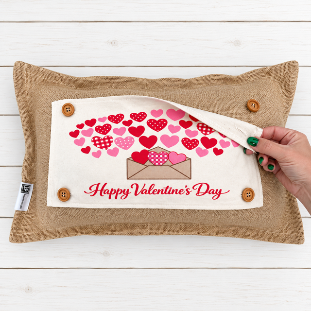 PANEL ONLY:  RECTANGLE Holiday Panel: Valentines, Winter, Love, Hugs, Kisses, Passion, Red, Wife Husband, Boyfriend, Girlfriend, Spouse, Kids, Vintage, Farmhouse, Heart; V-DAY ENVELOPE