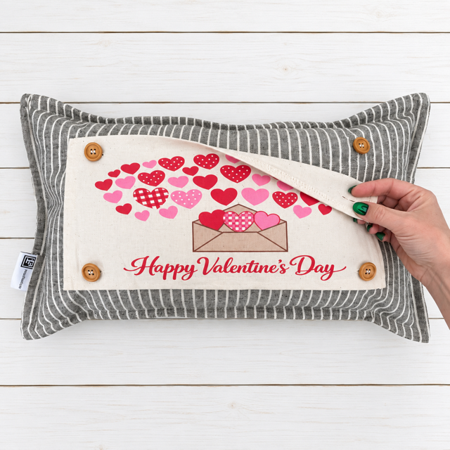 PANEL ONLY:  RECTANGLE Holiday Panel: Valentines, Winter, Love, Hugs, Kisses, Passion, Red, Wife Husband, Boyfriend, Girlfriend, Spouse, Kids, Vintage, Farmhouse, Heart; V-DAY ENVELOPE