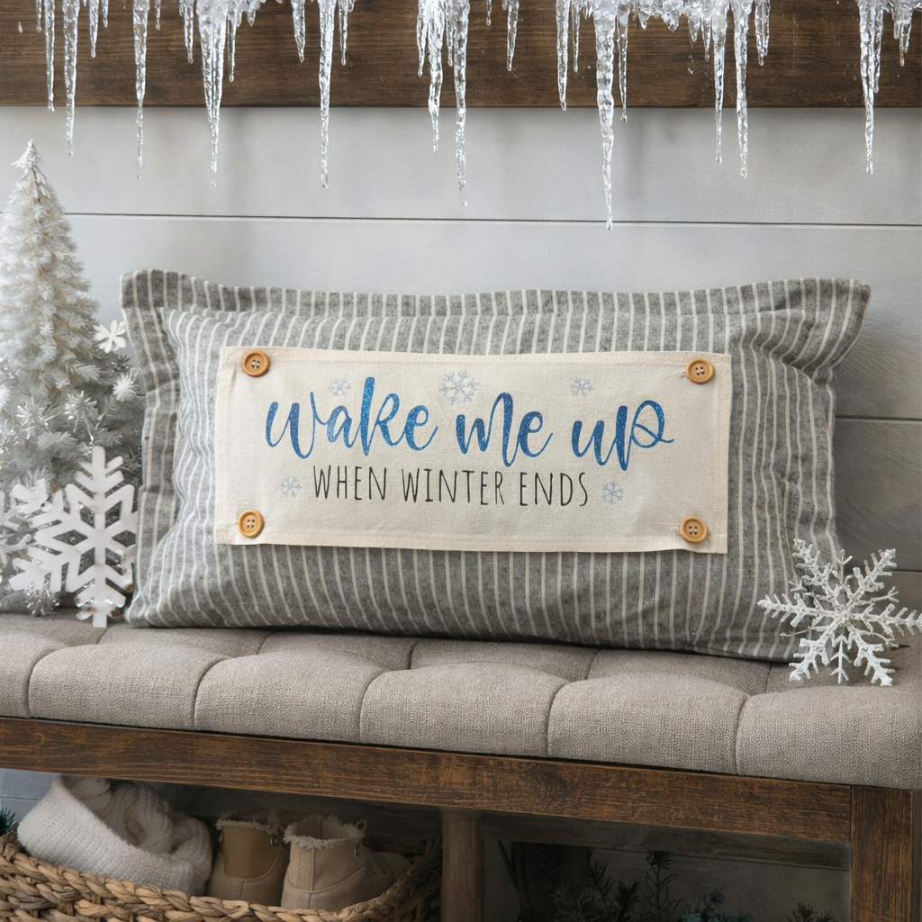 PILLOW ONLY (with fluffy insert): Galvinized Charcoal/Cream Farm Stripes: CREAM/ DARK CHARCOALSTRIPES PILLOW (with insert)