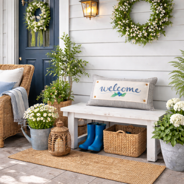 PANEL ONLY: RECTANGLE Entry, Garden, Between Holidays, House Warming, Host, Mother's Day Neutral; NEW WELCOME