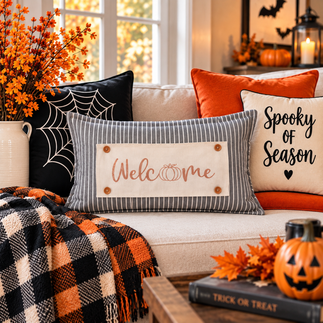 GLITTER PANEL ONLY: RECTANGLE Seasonal Panel: Fall, Autumn, House Warming, Host, Halloween, Thanksgiving; WELCOME PUMPKIN