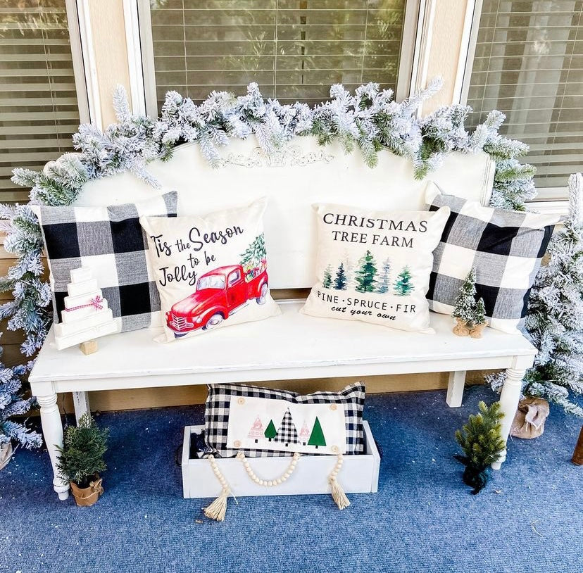 BUNDLE SET!  SAVE!  
NEW! Custom FALL Wedding Gift Bundle:  2 seasons + GINGHAM/BUFFALO CHECK pillow + custom last name panel: PUMPKIN TRUCK / UGLY SWEATER TREES /CUSTOM LAST NAME PANEL