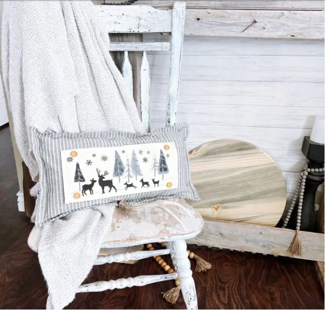 NEW! WINTER BUNDLE 26:  3 seasons +BOHO pillow: WHITE CLOVER, BE MY VALENTINE, DEER