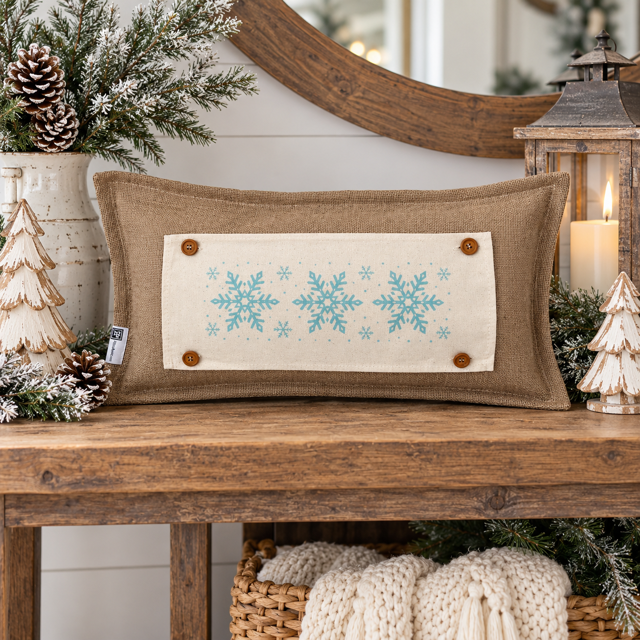 NEW! PANEL ONLY: RECTANGLE Winter; Blue, Chilly, Cold; SNOWFLAKES REC.