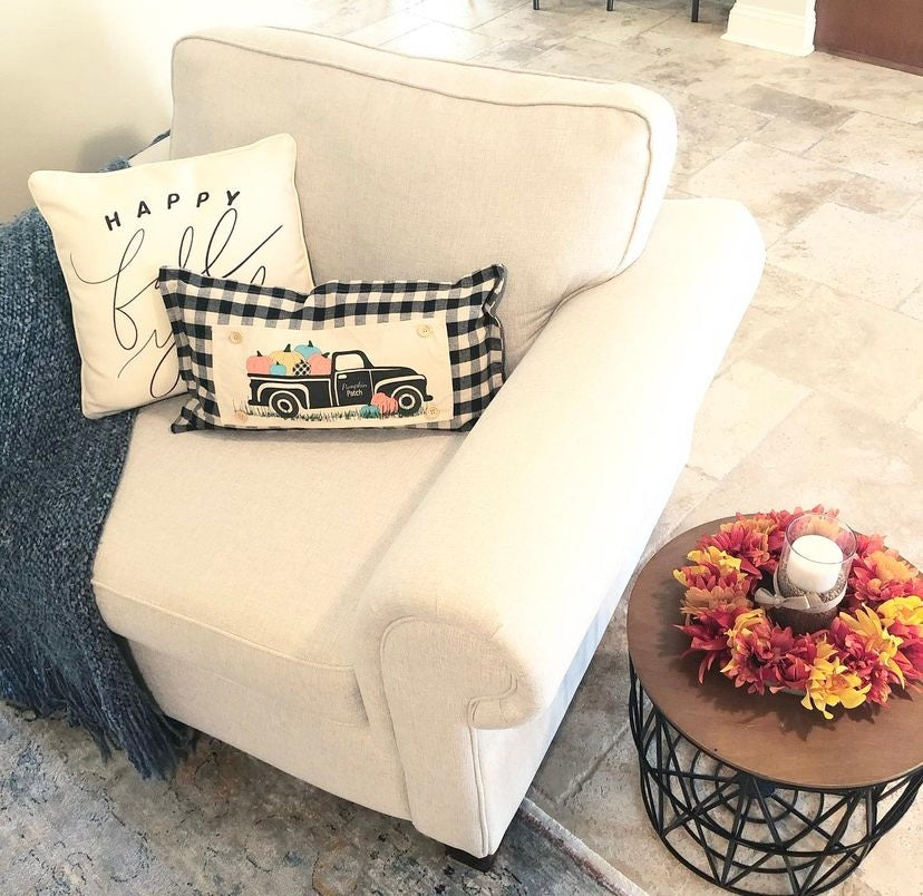 BUNDLE SET!  SAVE!  
NEW! Custom FALL Wedding Gift Bundle:  2 seasons + GINGHAM/BUFFALO CHECK pillow + custom last name panel: PUMPKIN TRUCK / UGLY SWEATER TREES /CUSTOM LAST NAME PANEL