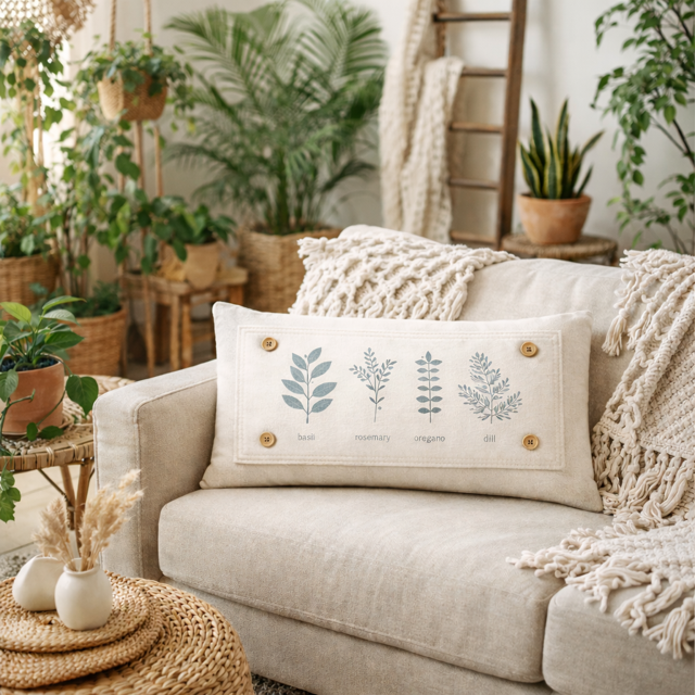 PANEL ONLY: RECTANGLE Basil, Mother's Day Rosemary, Oregano, Dill Spring, Neutral Summer; SAGE GARDEN HERBS