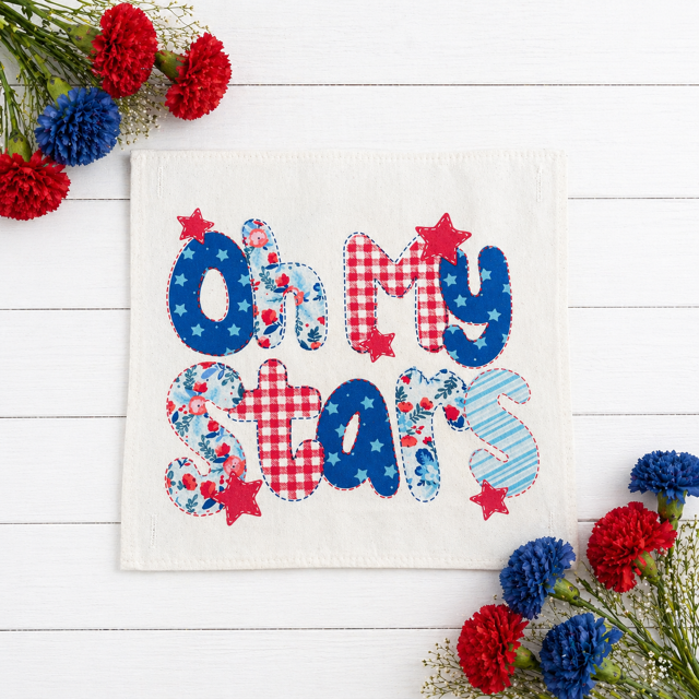PANEL ONLY: SQUARE Summer Fall Spring Patriotic Military Veteran God Bless USA July 4th Sept 11 Remembrance Independence American Farmhouse OH MY STARS