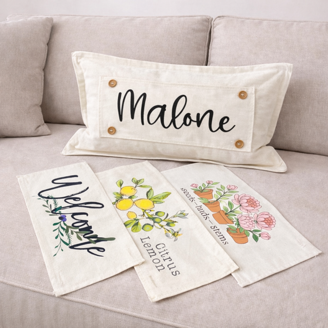 NEW! RECTANGLE SUMMER/FALL WEDDING BUNDLE:  3 seasons + BOHO pillow:  PEONIES, CITRUS LEMON, OLD WELCOME, CUSTOM PANEL