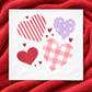 PANEL ONLY: 
SQUARE Holiday Pure & Simple Aesthetic Classy Clean Boho Heart Cursive Honest Natural Love Winter, Valentine's, Hearts, Red, Purple, Pink, Polk-a-dot, Stripes, Gingham, Plaid: SQUARE HEARTS;