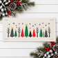 NEW! PANEL ONLY: RECTANGLE Winter; Vintage Christmas, Santa, Trees, Snowflakes, Stars, Bows; CHRISTMAS FOREST
