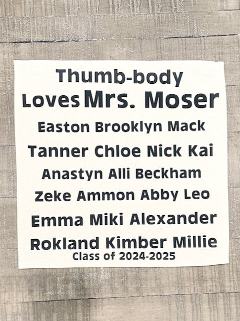 SQUARE PANEL ONLY: Custom Memory Panel: Teacher Appreciation, SQUARE CUSTOM PANEL