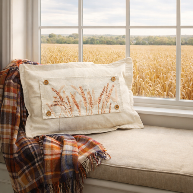 PANEL ONLY: RECTANGLE Harvest Field ,Country Farm, Autumn, Fall; Wheat Grain, WHEAT FIELD