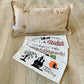 NEW! BUNDLE SET: Burlap Idaho Potato Farm Sack Bag Pillow  (comes with insert and these 3 panels inside back pocket); Winter Spring Summer Fall Autumn: HAUNTED HOUSE, TRACTOR, SLEIGH RIDE