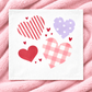 PANEL ONLY: 
SQUARE Holiday Pure & Simple Aesthetic Classy Clean Boho Heart Cursive Honest Natural Love Winter, Valentine's, Hearts, Red, Purple, Pink, Polk-a-dot, Stripes, Gingham, Plaid: SQUARE HEARTS;