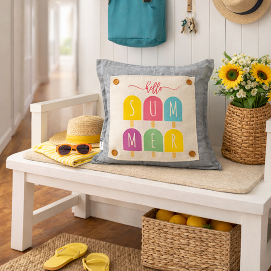 PANEL ONLY: SQUARE Hello Summer Vibes Lazy Days Childhood Memory Hot Melt POPSICLE