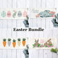 4 PANEL ONLY BUNDLE: RECTANGLE Easter Bundle Panels PASTEL EGGS / EASTER TRUCK / CARROTS / FLORAL BUNNIES