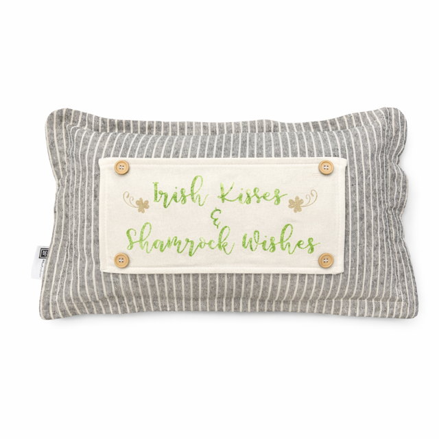 GLITTER PANEL ONLY: RECTANGLE Irish Kisses & Shamrock Wishes; Spring St. Saint Patrick's Day, GOLD CLOVER IRISH KISSES