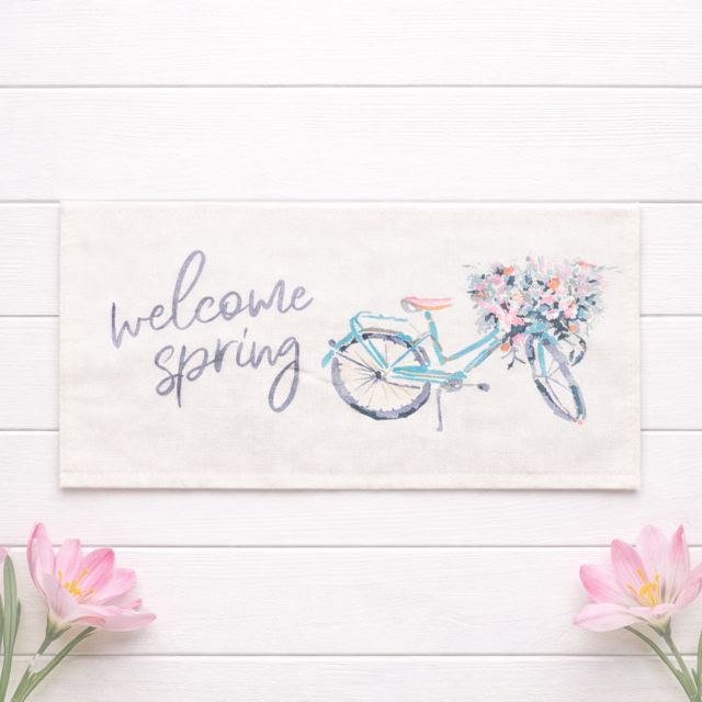 PANEL ONLY: RECTANGLE Flowers Tulips Vintage Old Floral SPRING BIKE