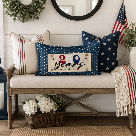 GLITTER PANEL ONLY: RECTANGLE Summer BBQ American America Flag Old Glory Sparkly 250 YEARS