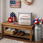 PANEL ONLY: SQUARE patriotic, Americana, home of the brave, 4th of July, blue and red, LAND THAT I LOVE