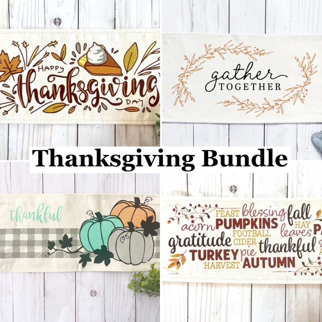 4 PANELS ONLY BUNDLE : RECTANGLE THANKSGIVING Bundle SAVE!  PIE, GATHER TOGETHER, THANKFUL PUMPKIN, FALL SUBWAY ART