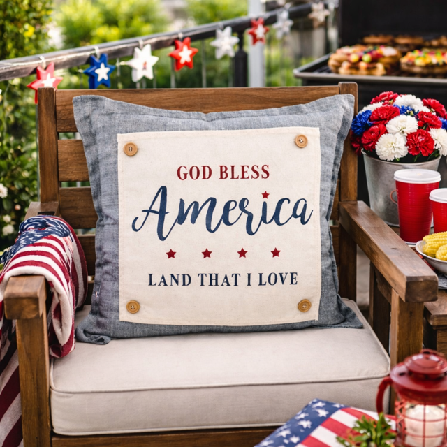 NEW! SQUARE SUMMER/FALL BUNDLE:  3 seasons +TAN POLKA DOT pillow: STRAWBERRY ICE CREAM, LAND THAT I LOVE, PUMPKIN PATCH, CUSTOM PANEL