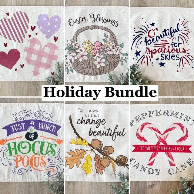 6 PANELS ONLY BUNDLE: SQUARE Holiday Bundle SAVE!!!: HEARTS, EASTER BASKET, SPACIOUS SKIES, HOCUS POCUS, ACORN BRANCH, CANDY CANES